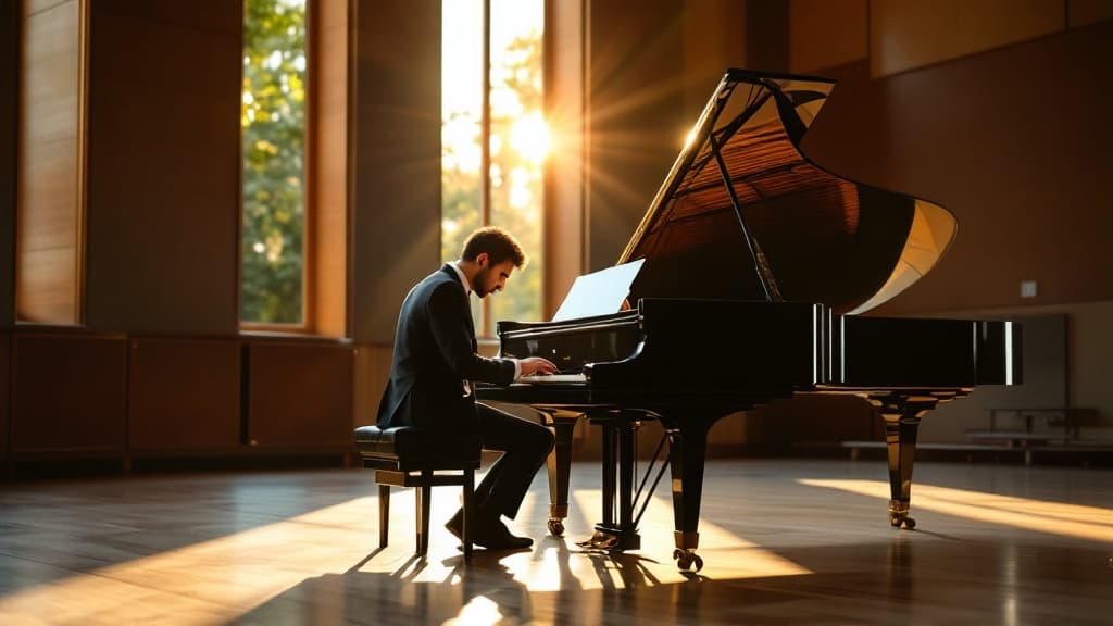 Heritage Resonance piano in a studio setting